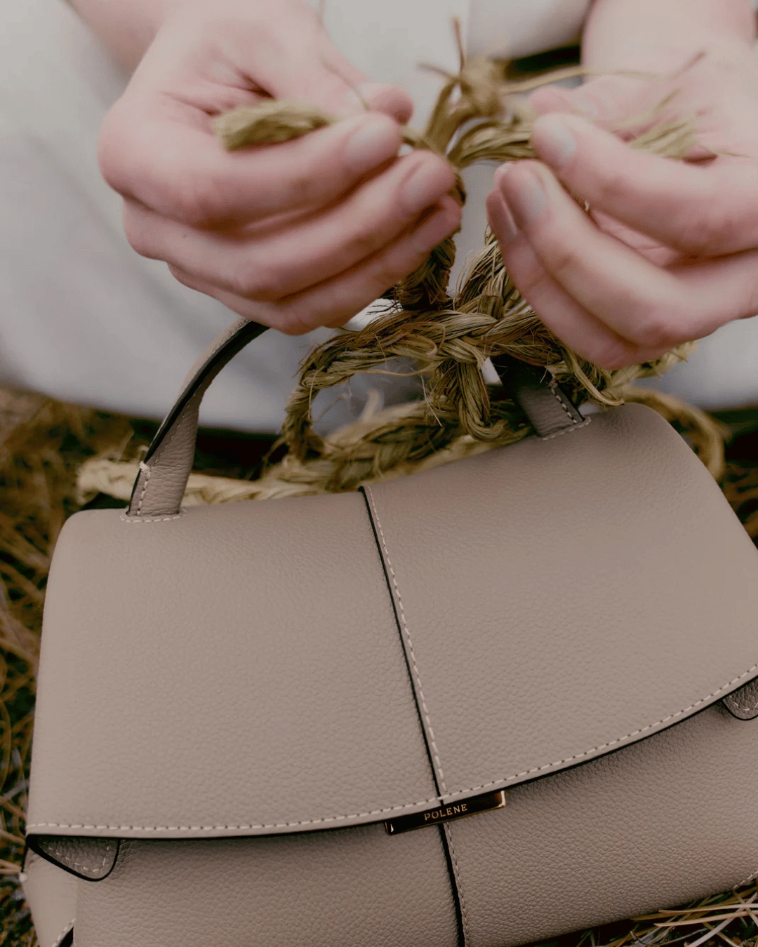 Avellie Handbag and Shoulder Bag with Flap Polène Mokki Belle | Elegant and Versatile