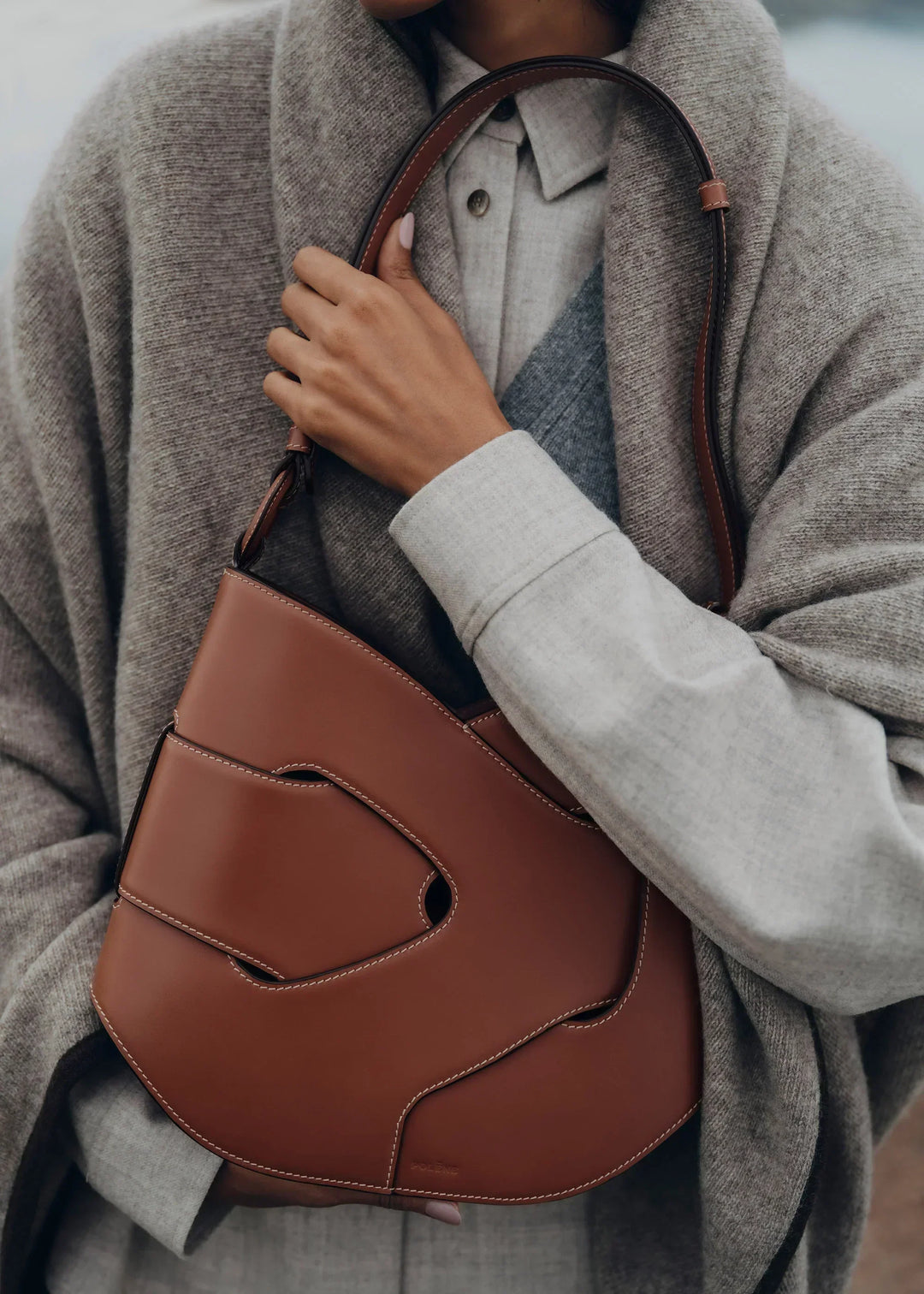 Avellie Polène Nodde Hobo Genuine Leather Bag | Elegant Design with Refined Details