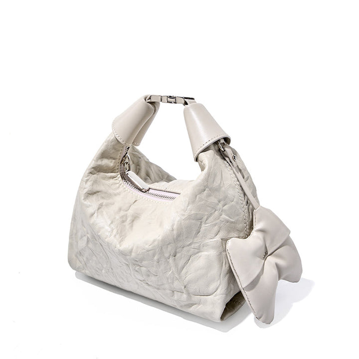 Avellie Noir Crinkle Mini Bag | Modern design with bow details