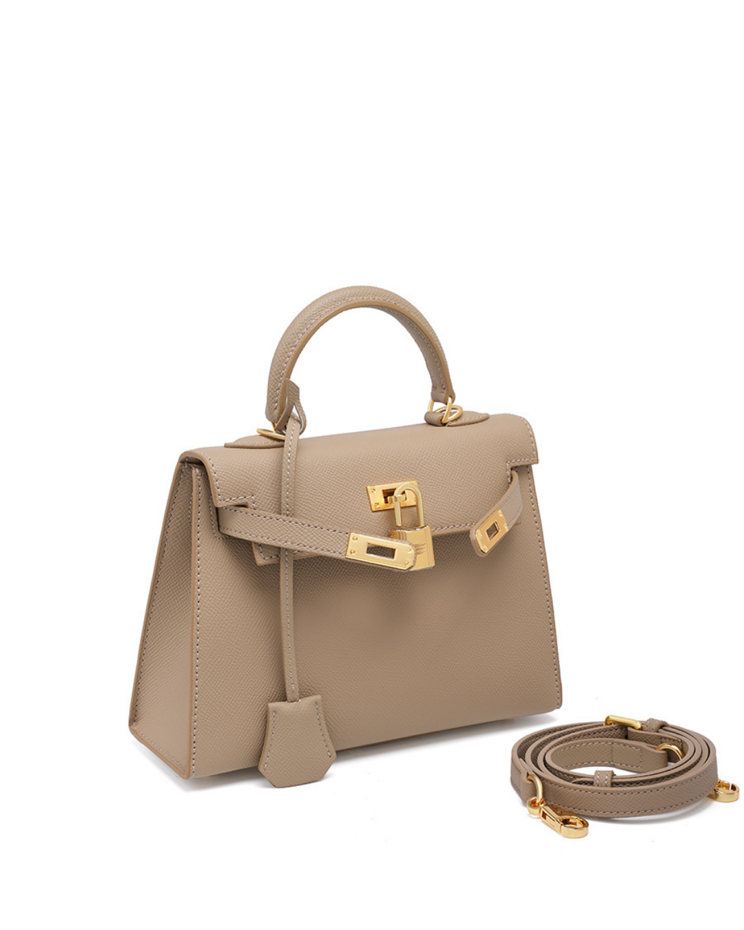 Avellie Classic Allure genuine leather bag | Elegance with gold accessories