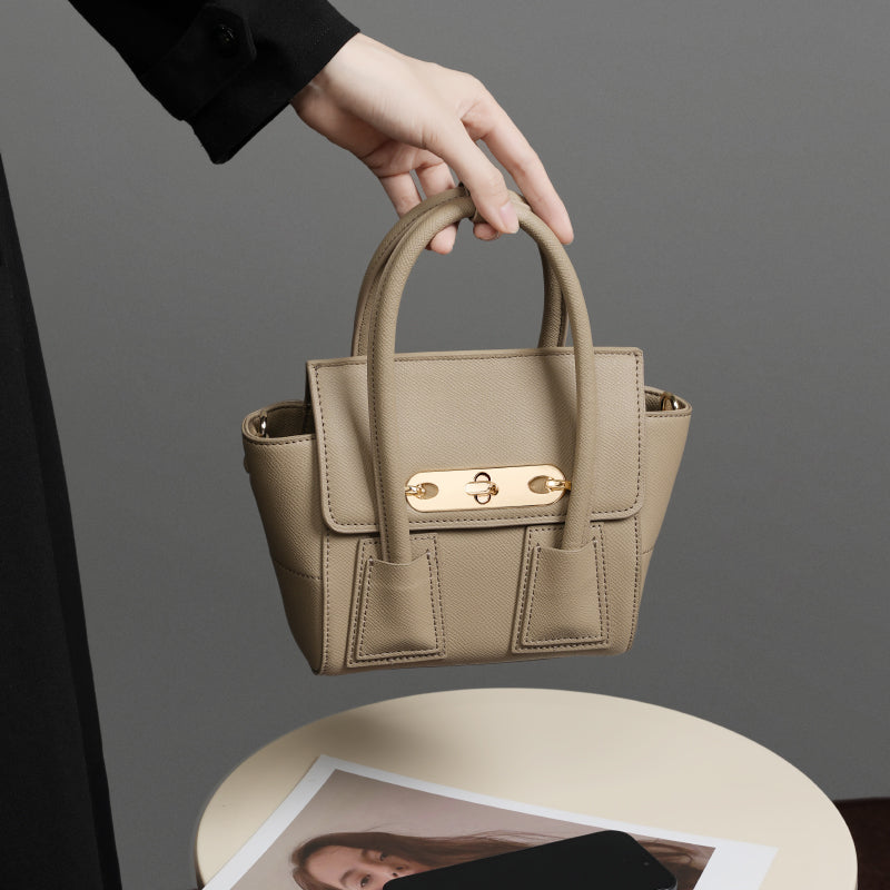 Avellie Golden Lock Touch Bag | Elegance with golden details