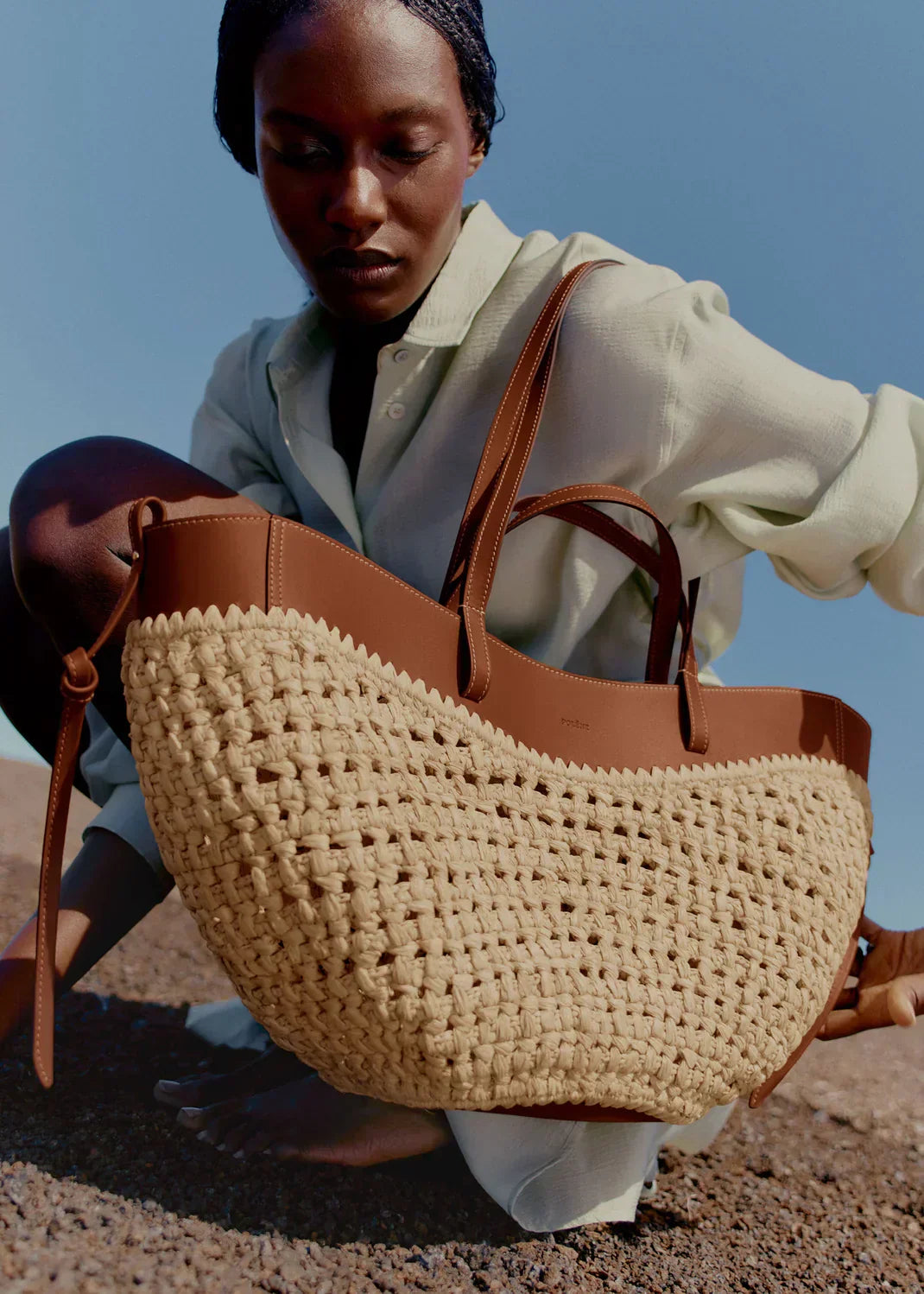 Avellie Polène bag in genuine woven leather | Elegant design and spacious