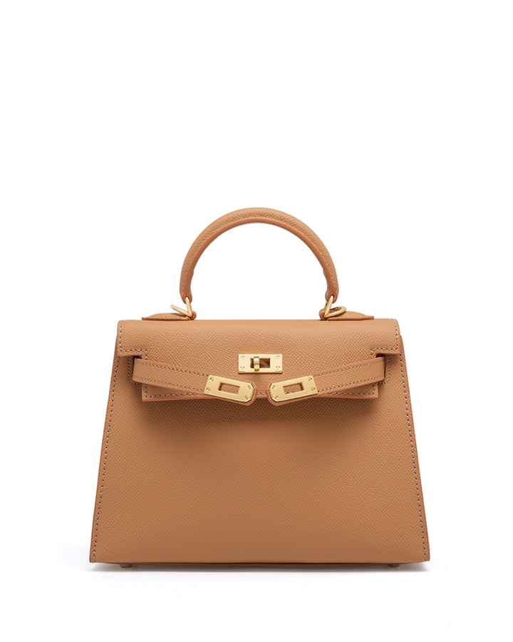 Avellie Classic Allure genuine leather bag | Elegance with gold accessories
