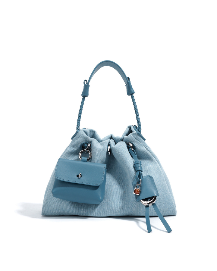 Avellie Breeze Denim Gather Shoulder Bag | Elegant and Functional Design