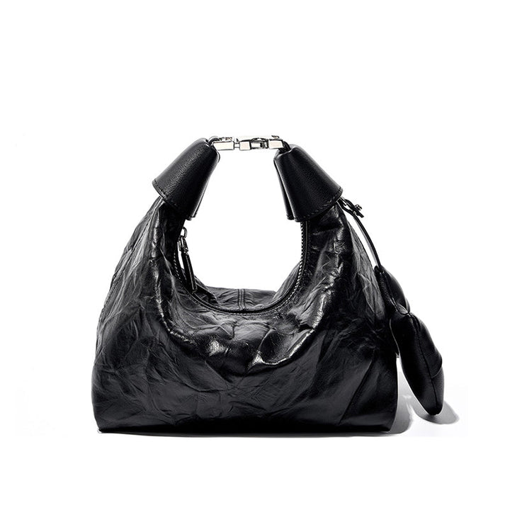 Avellie Noir Crinkle Mini Bag | Modern design with bow details