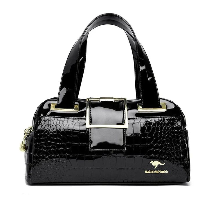 Avellie Croco 3 Cylinder Handbag | Large model with shiny crocodile pattern