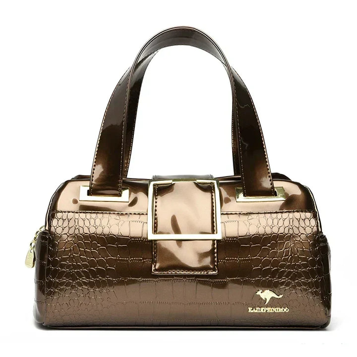 Avellie Croco 3 Cylinder Handbag | Large model with shiny crocodile pattern
