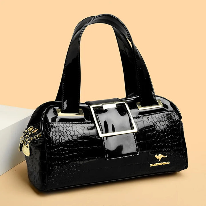 Avellie Croco 3 Cylinder Handbag | Large model with shiny crocodile pattern