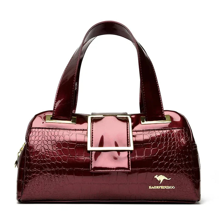 Avellie Croco 3 Cylinder Handbag | Large model with shiny crocodile pattern