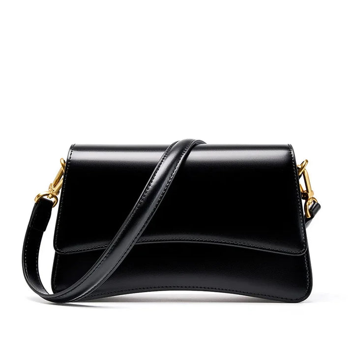 Avellie Pure Gloss Flap Leather Bag | Elegant and versatile design