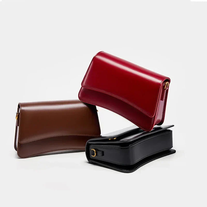 Avellie Pure Gloss Flap Leather Bag | Elegant and versatile design
