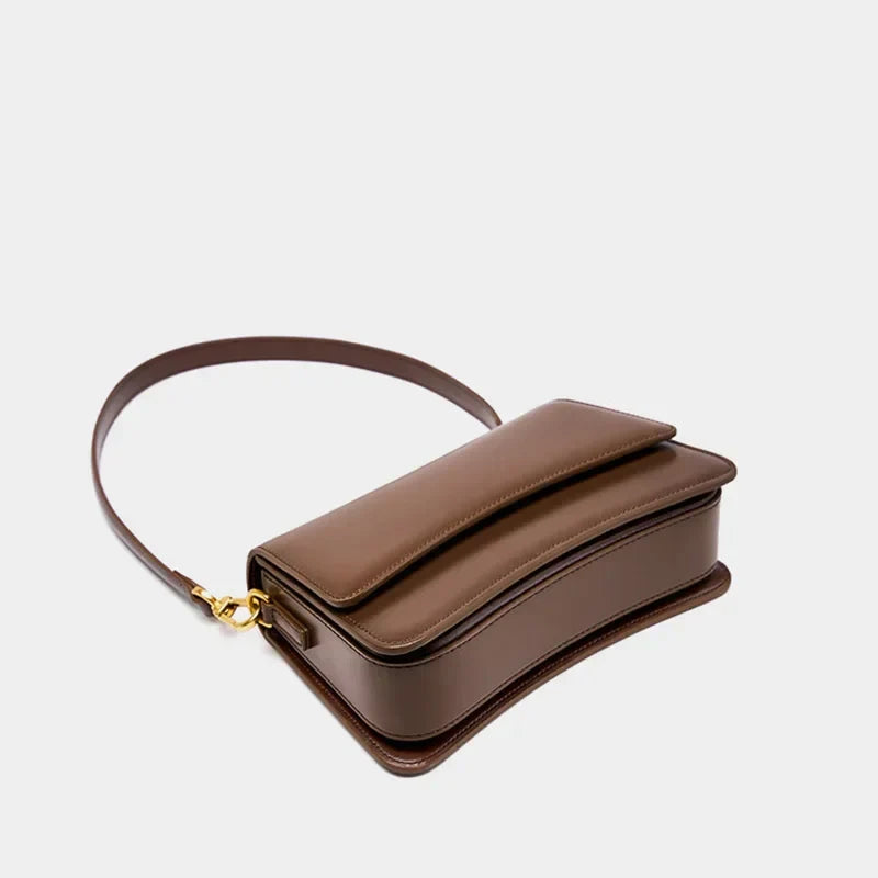 Avellie Pure Gloss Flap Leather Bag | Elegant and versatile design