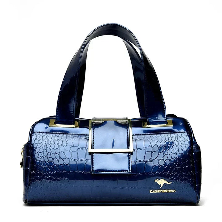 Avellie Croco 3 Cylinder Handbag | Large model with shiny crocodile pattern