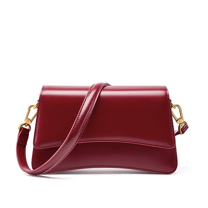 Avellie Pure Gloss Flap Leather Bag | Elegant and versatile design