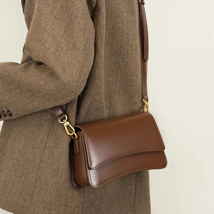 Avellie Pure Gloss Flap Leather Bag | Elegant and versatile design
