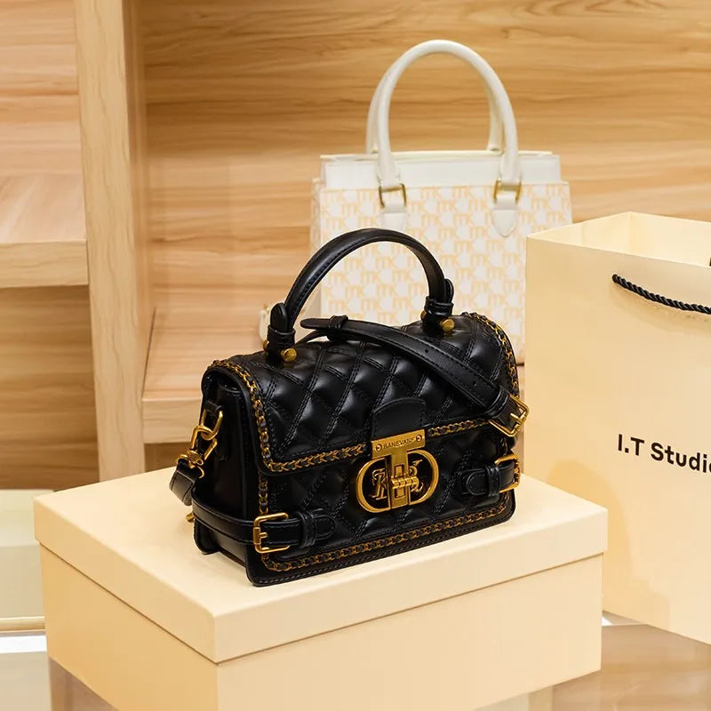 Avellie Diamond quilted handbag and shoulder bag with chain detail