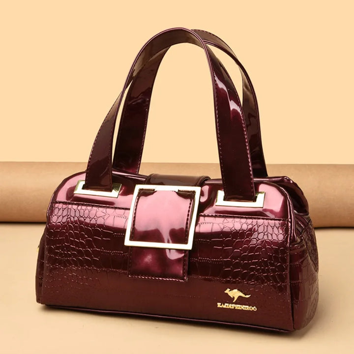 Avellie Croco 3 Cylinder Handbag | Large model with shiny crocodile pattern