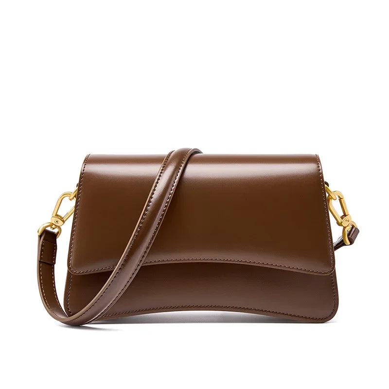 Avellie Pure Gloss Flap Leather Bag | Elegant and versatile design