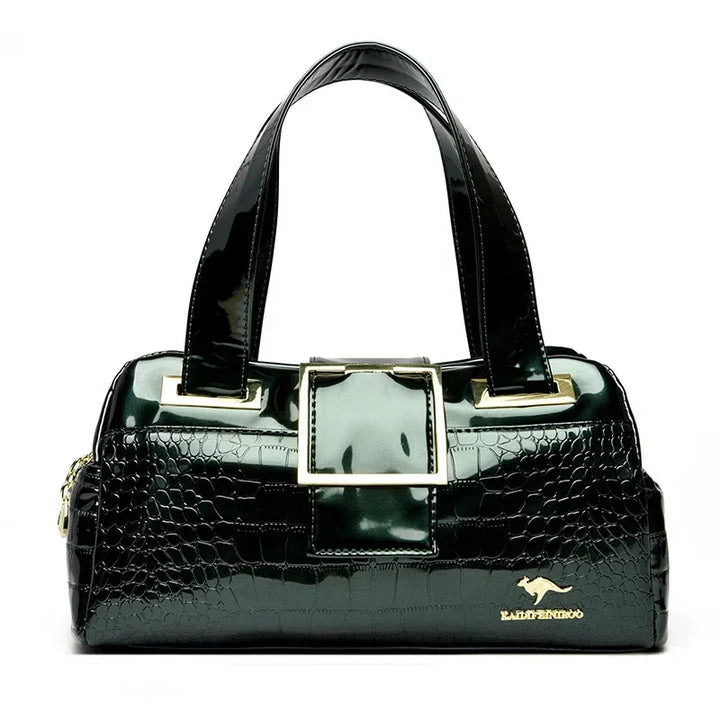 Avellie Croco 3 Cylinder Handbag | Large model with shiny crocodile pattern