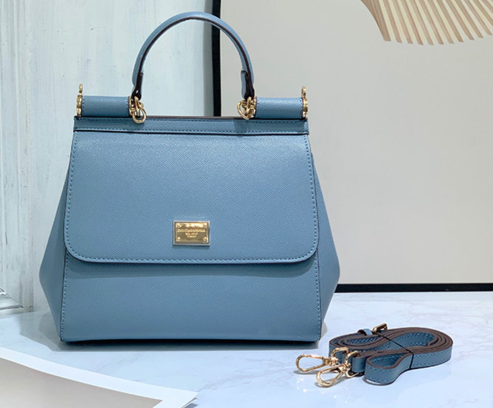 Avellie Dolce &amp; Gabbana Sicily Medium Top Handle Leather Bag - Elegant Design