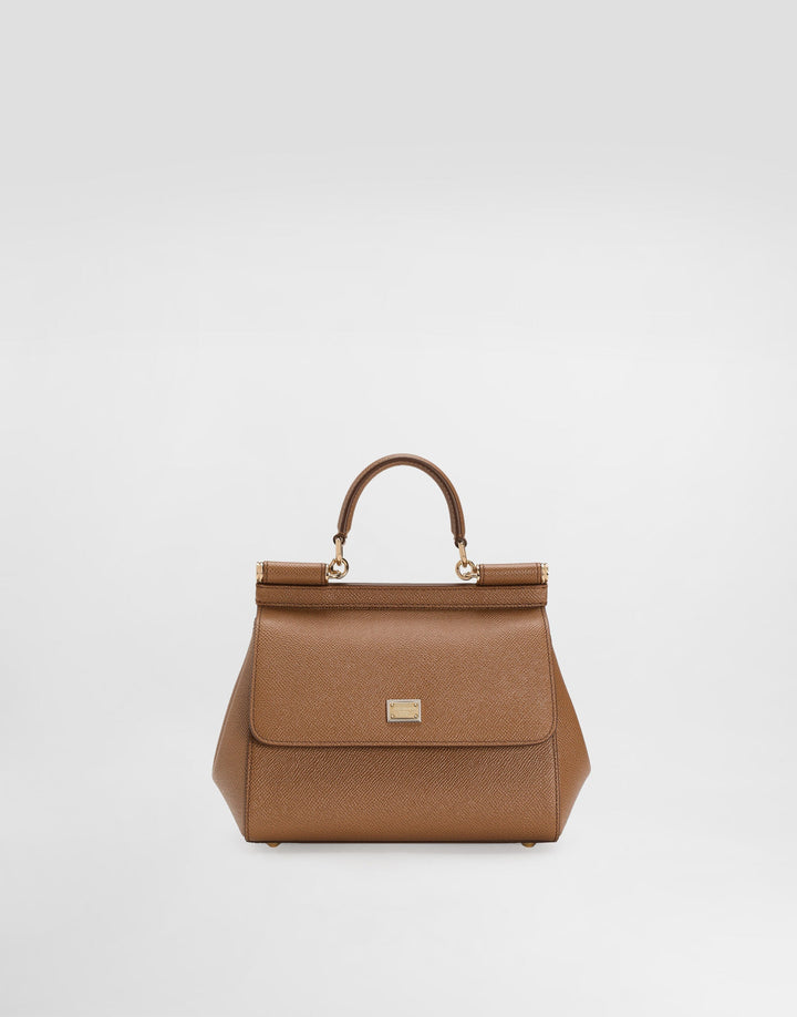 Avellie Dolce &amp; Gabbana Sicily Medium Top Handle Leather Bag - Elegant Design