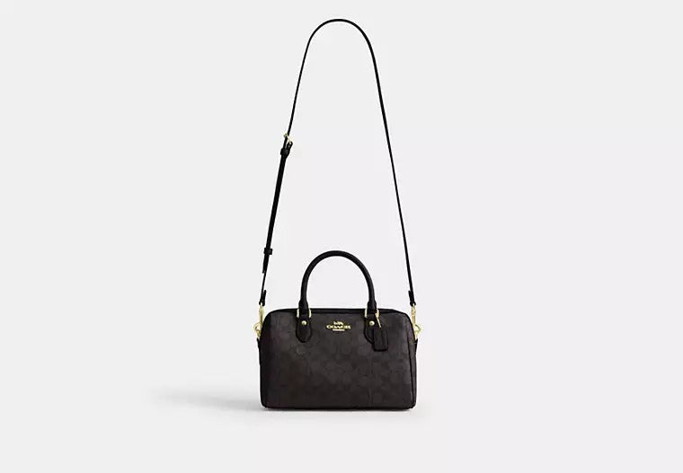 Avellie Coach Rowan Satchel – Signature Canvas Top Handle Bag