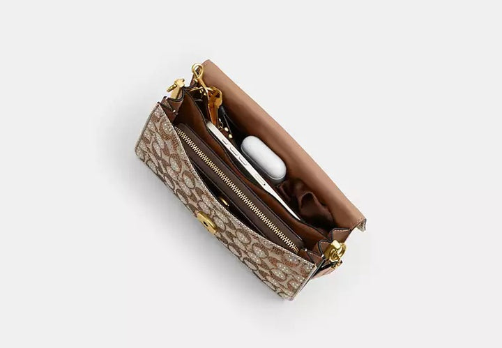 Avellie Coach Tabby Signature Diamond Jacquard Shoulder Bag
