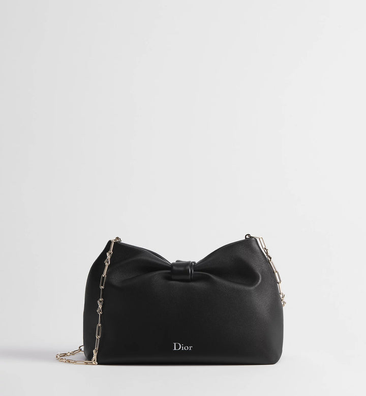 Avellie Dior Small Bow Bag – Elegant Soft Leather Shoulder Bag