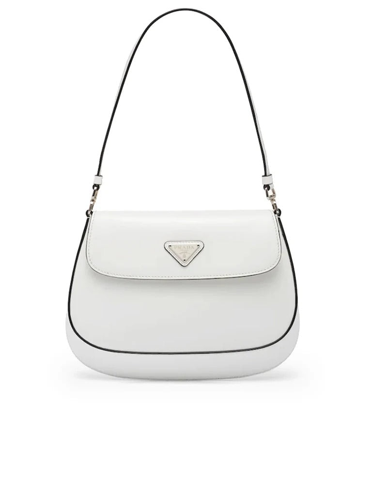 Avellie Prada Cleo Brushed Leather Flap Shoulder Bag