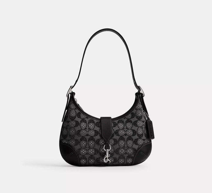 Avellie Coach Hamptons In Crystal Signature Jacquard Hobo Bag