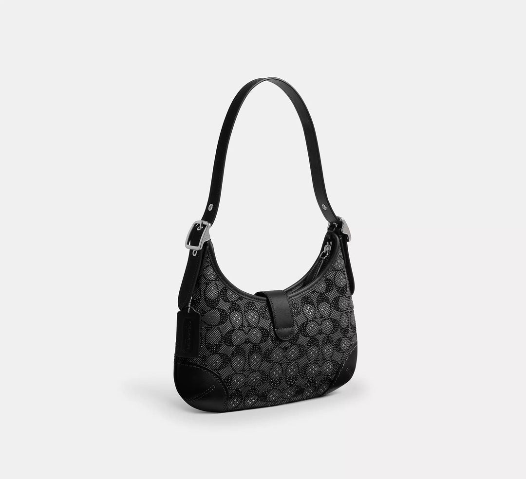 Avellie Coach Hamptons In Crystal Signature Jacquard Hobo Bag
