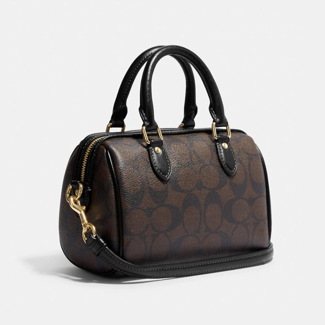 Avellie Coach Rowan Satchel – Signature Canvas Top Handle Bag