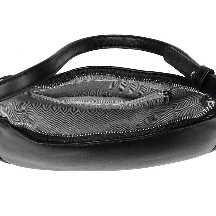Avellie Half-moon shaped leather bag | Modern design with adjustable shoulder strap