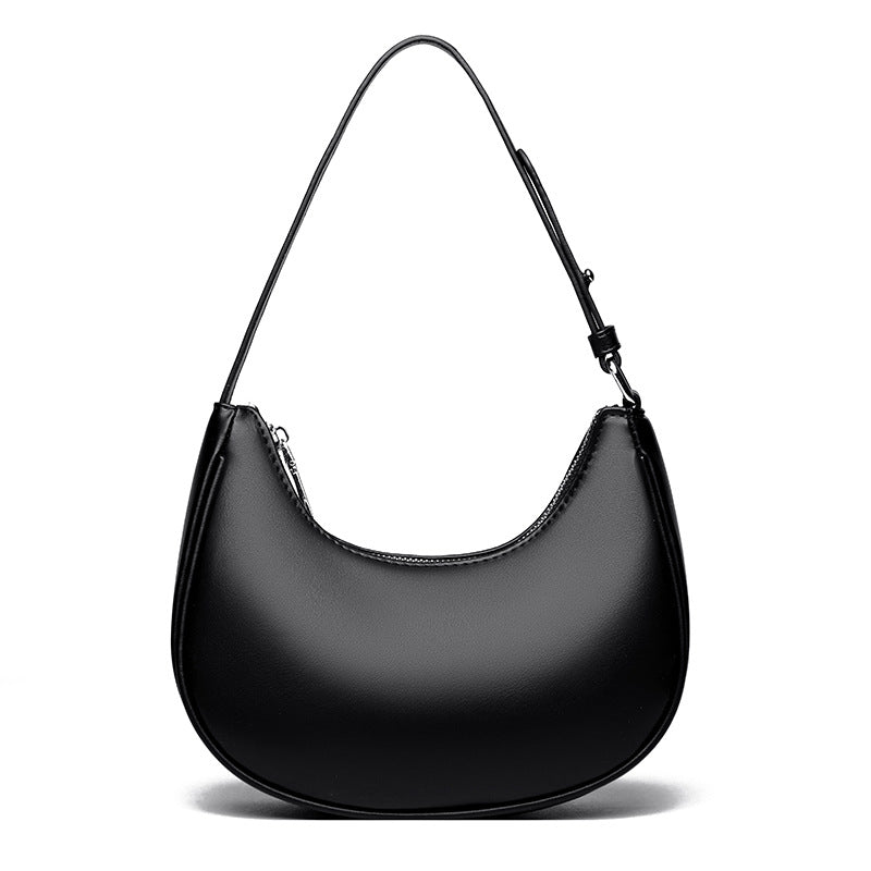 Avellie Half-moon shaped leather bag | Modern design with adjustable shoulder strap