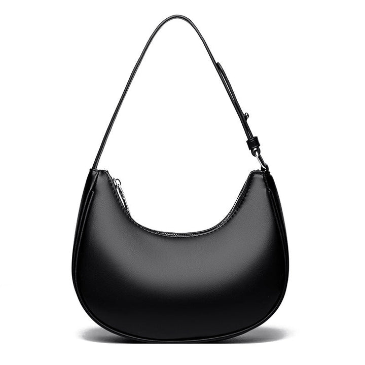 Avellie Half-moon shaped leather bag | Modern design with adjustable shoulder strap